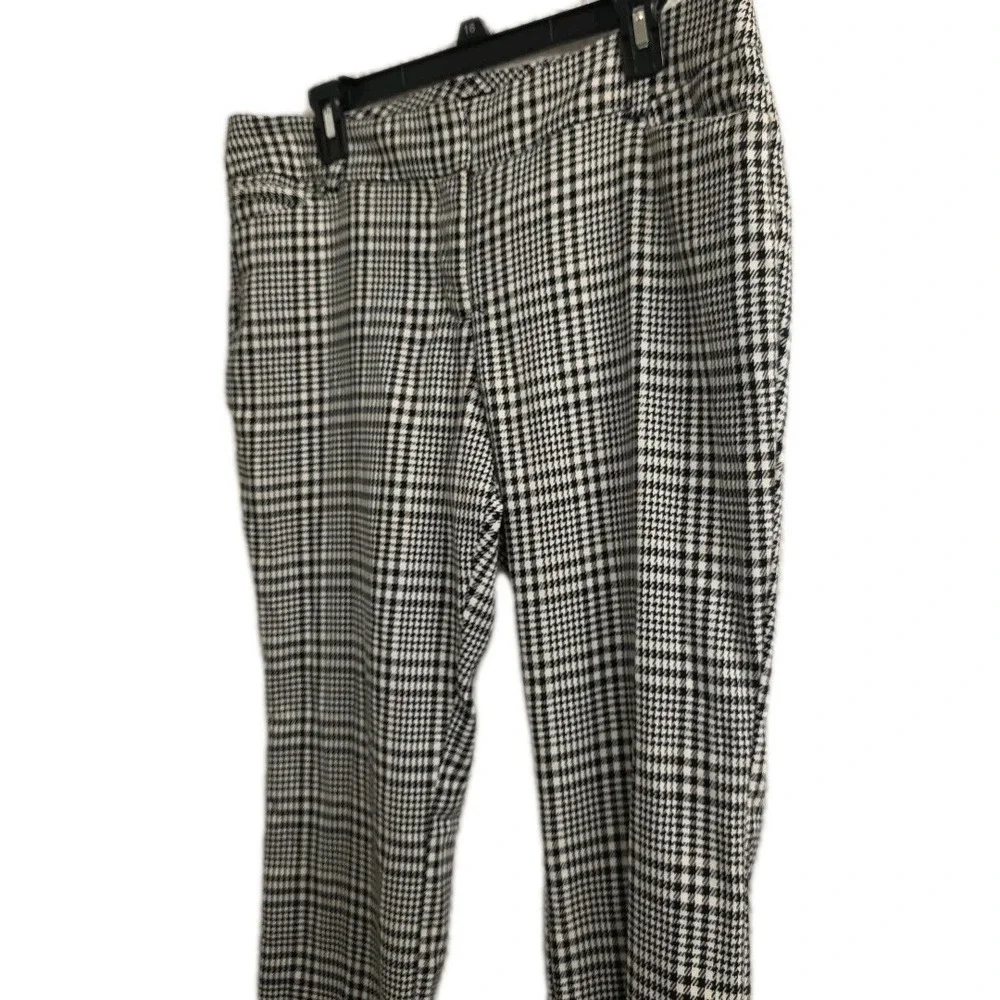 NEW 7th avenue Design Studio NY&CO Pants 14 Petite Black And White Checkered - Picture 2 of 8